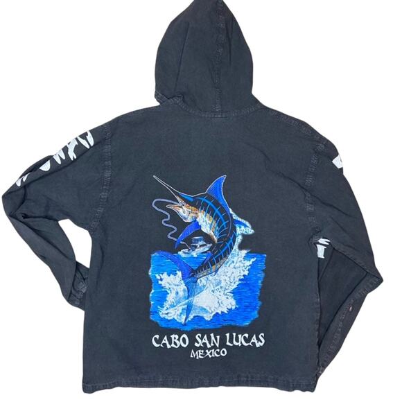 Vintage Cabo San Lucas Mexico Swordfish Zip Hoodie (M/L) - Picture 5 of 7